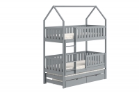postel dětské domeček patrová  výsuvná Nemos - šedý, 90x190 postel dětské patrová  výsuvná Nemos - Barva šedý 