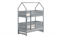 postel dětské domeček patrová  výsuvná Nemos - šedý, 80x160 postel dětské patrová  výsuvná Nemos - Barva šedý 