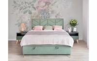 postel čalouněné pro ložnice s úložným prostorem Lindi - 180x200, Nohy ocelové - zlaté postel Lindi pro eleganckiej ložnice 