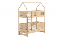 Detská posteľ domček poschodová s výsuvným lôžkom Nemos - Borovica, 90x180 Detská posteľ poschodová s výsuvným lôžkom Nemos - Farba Borovica 