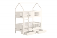 postel dětské domeček patrová  Nemos - Bílý, 90x200 postel dětské patrová  Nemos - Barva Bílý