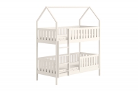 postel dětské domeček patrová  Nemos - Bílý, 90x180 postel dětské patrová  Nemos - Barva Bílý