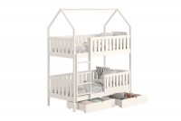 Dětská patrová domečková postel Nemos 80x180 - bílá postel dětské patrová  Nemos - Barva Bílý