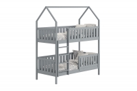postel dětské domeček patrová  Nemos - šedý, 90x200 postel dětské patrová  Nemos - Barva šedý 