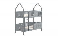 Detská posteľ domček poschodová Nemos - šedý, 90x190 Detská posteľ poschodová Nemos - Farba šedý 