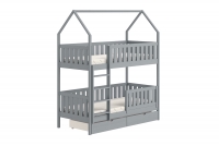 postel dětské domeček patrová  Nemos - šedý, 90x180 postel dětské patrová  Nemos - Barva šedý 