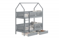 postel dětské domeček patrová  Nemos - šedý, 80x200 postel dětské patrová  Nemos - Barva šedý 
