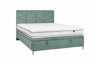 postel pro ložnice s čalouněným stelazem a úložným prostorem Lindi - 160x200, Nohy černé  postel čalouněné z wysokim wezglowiem 