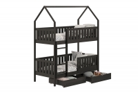Detská poschodová posteľ Nemos domček - 90x200 cm - čierna Detská posteľ poschodová Nemos - Farba Čierny 