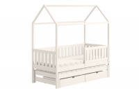 Detská posteľ domček prízemná s výsuvným lôžkom Nemos - Biely, 90x200 Detská posteľ prízemná s výsuvným lôžkom Nemos - Farba Biely 