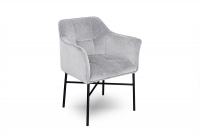 Čalouněná židle Rozalio s područkami - Sigma 08 světle šedá / černé nožky szary fotel na czarnych nogach