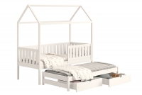 postel dětské domeček přízemní výsuvná Nemos - Bílý, 90x190 postel dětské přízemní výsuvná Nemos - Barva Bílý 