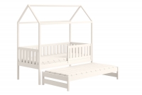 Detská posteľ domček prízemná s výsuvným lôžkom Nemos - Biely, 80x200 Detská posteľ prízemná s výsuvným lôžkom Nemos - Farba Biely 