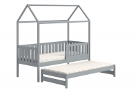 Detská posteľ domček prízemná s výsuvným lôžkom Nemos - šedý, 90x190 Detská posteľ prízemná s výsuvným lôžkom Nemos - Farba šedý