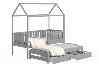 postel dětské domeček přízemní výsuvná Nemos - šedý, 90x180 postel dětské přízemní výsuvná Nemos - Barva šedý