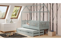 Detská posteľ domček prízemná s výsuvným lôžkom Nemos - šedý, 80x200 Detská posteľ prízemná s výsuvným lôžkom Nemos - Farba šedý