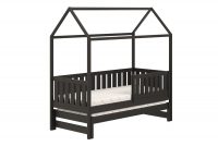 Detská posteľ domček prízemná s výsuvným lôžkom Nemos - Čierny, 90x180 Detská posteľ prízemná s výsuvným lôžkom Nemos - Farba Čierny 