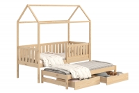 postel dětské domeček přízemní výsuvná Nemos - Borovice, 90x200 postel dětské přízemní výsuvná Nemos - Barva Borovice 