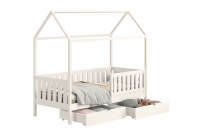 Detská posteľ domček prízemná so zásuvkami Nemos II - Biely, 80x190 Detská posteľ prízemná so zásuvkami Nemos II - Farba Biely 