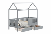 postel dětské domeček přízemní s zásuvkami Nemos II - šedý, 90x180 postel dětské přízemní s zásuvkami Nemos II - Barva šedý 
