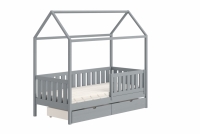 Detská posteľ domček prízemná so zásuvkami Nemos II - šedý, 80x200 Detská posteľ prízemná so zásuvkami Nemos II - Farba šedý 