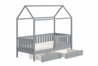 Detská posteľ domček prízemná so zásuvkami Nemos II - šedý, 80x180 Detská posteľ prízemná so zásuvkami Nemos II - Farba šedý 