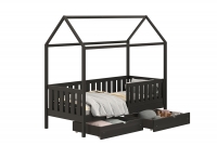 postel dětské domeček přízemní s zásuvkami Nemos II - Černý, 90x190 postel dětské přízemní s zásuvkami Nemos II - Barva Černý 