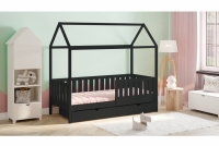 Dětská domečková postel Nemos II 80x200 se zásuvkami - černá postel dětské přízemní s zásuvkami Nemos II - Barva Černý 