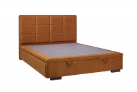 Posteľ do spálne s čalúneným roštom a úložným priestorom Menir - 160x200 posteľ do spálne z drewnianymi nozkami 