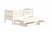 Detská posteľ prízemná s výsuvným lôžkom Alvins - Biely, 90x180 Detská posteľ prízemná s výsuvným lôžkom Alvins - Farba Biely 