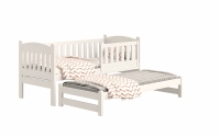 Detská posteľ prízemná s výsuvným lôžkom Alvins - Biely, 80x180 Detská posteľ prízemná s výsuvným lôžkom Alvins - Farba Biely 