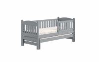 Detská posteľ prízemná s výsuvným lôžkom Alvins - šedý, 90x200 Detská posteľ prízemná s výsuvným lôžkom Alvins - Farba šedý 