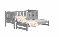 Detská posteľ prízemná s výsuvným lôžkom Alvins - šedý, 80x200 Detská posteľ prízemná s výsuvným lôžkom Alvins - Farba šedý 