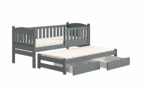 Detská posteľ prízemná s výsuvným lôžkom Alvins - grafit, 80x160 Detská posteľ prízemná s výsuvným lôžkom Alvins - Farba Grafit 