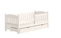 Dřevěná dětská postel Alvins DP 002 - Bílý, 80x190 Dřevěná dětská postel Alvins DP 002 - Barva Bílý 