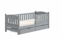 Dřevěná dětská postel Alvins DP 002 - šedý, 80x190 Dřevěná dětská postel Alvins DP 002 - Barva šedý
