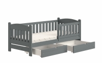 Dřevěná dětská postel Alvins DP 002 80x180 - grafit Dřevěná dětská postel Alvins DP 002 - Barva Grafit 