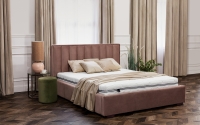 postel čalouněné pro ložnice s úložným prostorem Misel - 140x200 postel pro ložnice w wysokim wezglowiem 