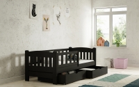 Detská posteľ drevená Alvins DP 002 - Čierny, 80x190 Detská posteľ drevená Alvins DP 002 - Farba Čierny 