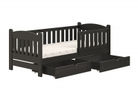 Dřevěná dětská postel Alvins DP 002 - Černý, 80x190 Dřevěná dětská postel Alvins DP 002 - Barva Černý 