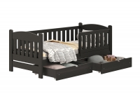 Dřevěná dětská postel Alvins DP 002 - Černý, 70x140 Dřevěná dětská postel Alvins DP 002 - Barva Černý 