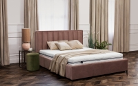 postel čalouněné pro ložnice ze stelazem Misel - 160x200, Nohy černé  postel pro ložnice z wysokim wezglowiem 