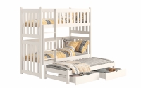 postel patrová  výsuvná Swen PPV 023 - Bílý, 90x180 postel patrová  výsuvná Swen - Barva Bílý 