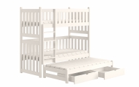 Swen PPV 023 emeletes ágy, kihúzható - Fehér, 80x190 Swen kihúzható emeletes ágy - Szín: fehér
