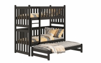 Patrová postel Swen PPV 023 výsuvná 90x180 - černá postel patrová  výsuvná Swen - Barva Černý 