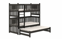 postel patrová  výsuvná Swen PPV 023 - Černý, 80x180 postel patrová  výsuvná Swen - Barva Černý 