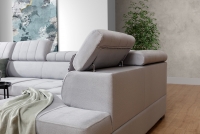 Rohová sedací souprava pravá strana pro obývacího pokoje Modeno U - Element 24 Rohová sedací souprava odpočinkové Modeno U z regulowanymi zaglowkami 
