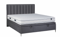 postel pro ložnice s čalouněným stelazem a úložným prostorem Misel - 160x200, Nohy černé  šedý postel pro ložnice z czarnymi nozkami 