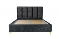 postel čalouněné pro ložnice ze stelazem Klabi - 160x200, Nohy zlaté postel čalouněné z drewnianym stelazem 
