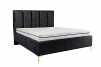 postel čalouněné pro ložnice ze stelazem Klabi - 160x200, Nohy zlaté šedý postel ze zlotymi nozkami 
